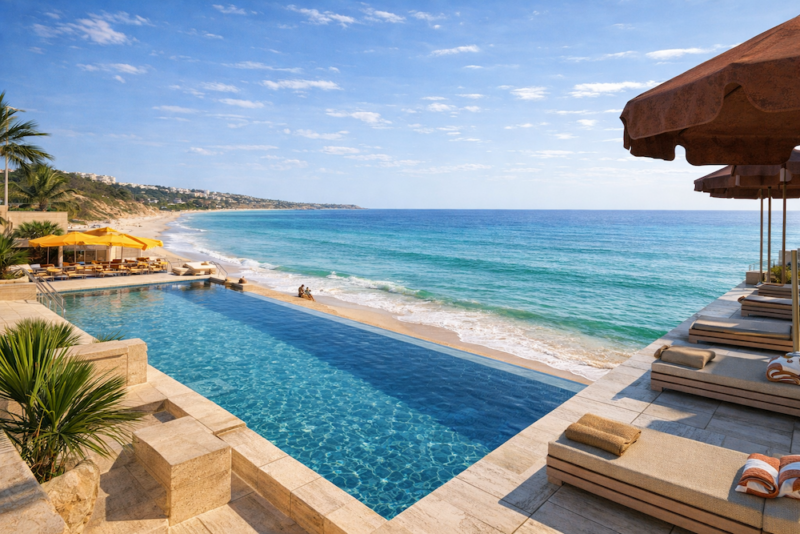 Infinity pool with ocean view